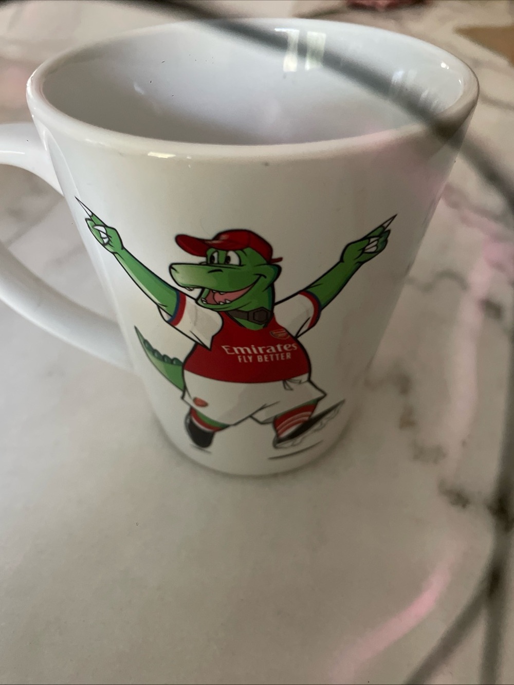 Brand new with stickers Arsenal FC Eco Gunnersaurus coffee cup FIFA scarce